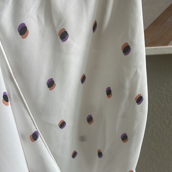 Lush razor back tank white with orange & purple dots size small - Picture 3 of 7
